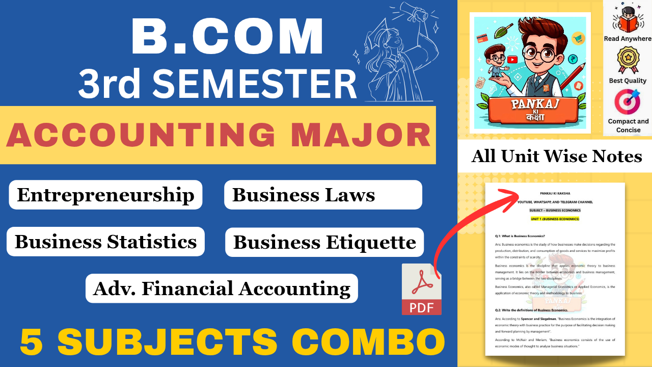 B.Com 3rd Semester COMBO (Accounting Major) Study Materials