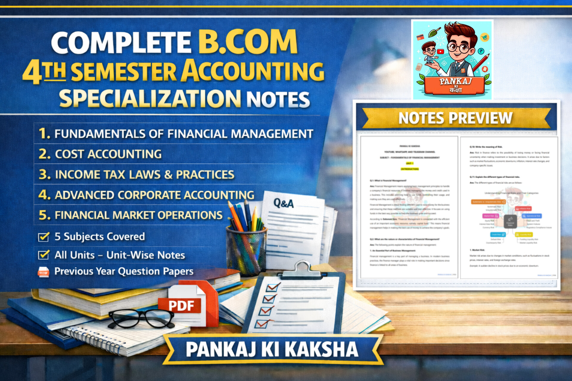 B.Com 4th Semester COMBO (Accounting Major) Study Materials