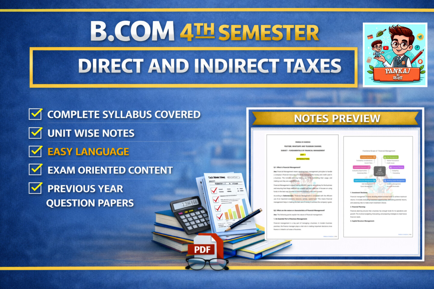 Direct and Indirect Taxes (B.com 4th Semester)